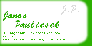 janos paulicsek business card